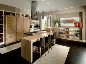 L'Ottocento Кухня из орехового дерева с островом Evita