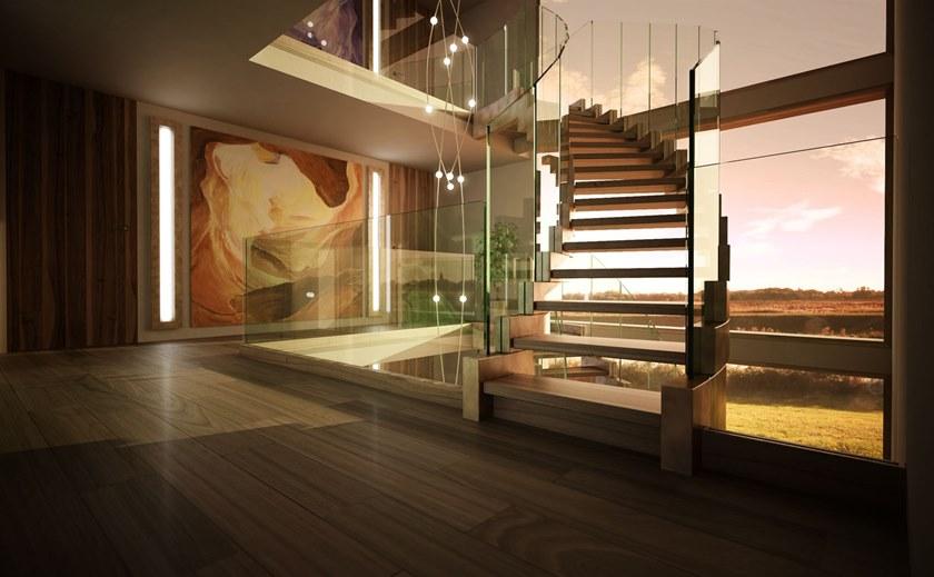 Siller Treppen Самонесущая открытая лестница из нержавеющей стали и стекла с боковыми перекладинами Cobra sun-id-1470637 - Вид №1