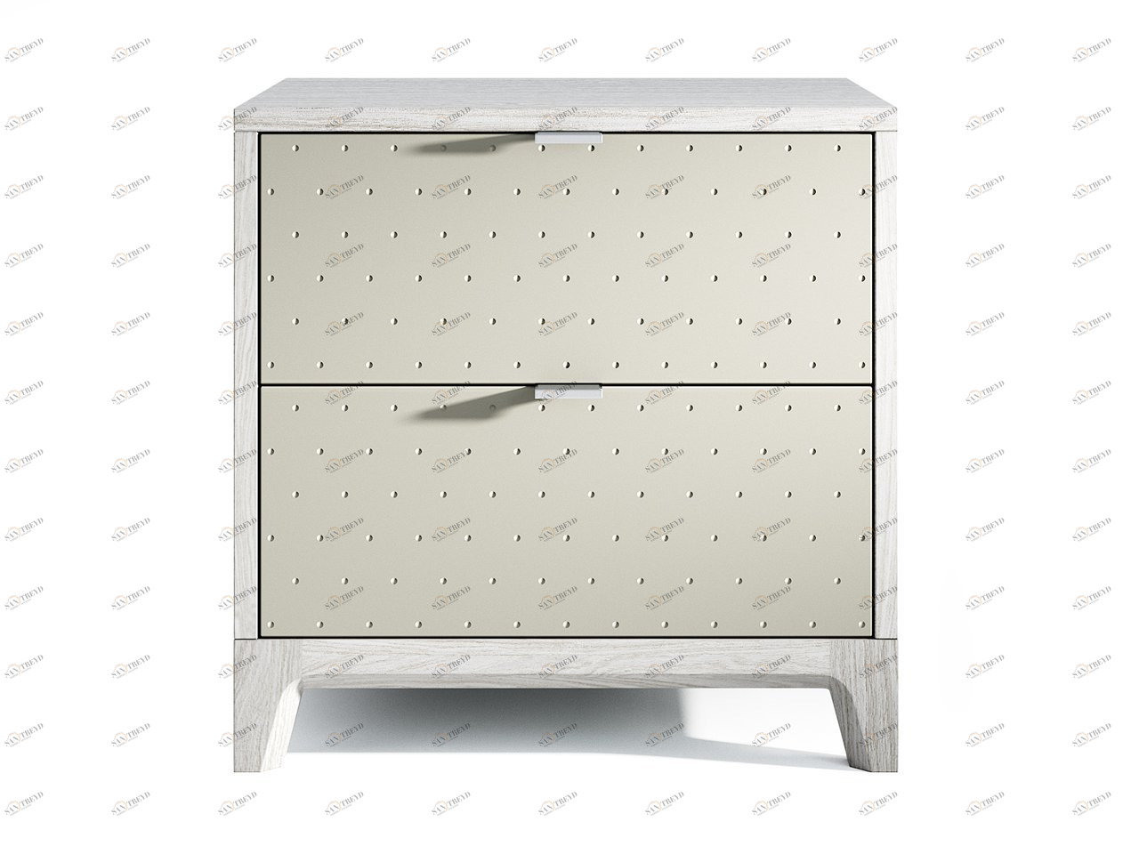 Тумбочка прикроватная беленый дуб с рисунком Case THE IDEA  210302 Белый 