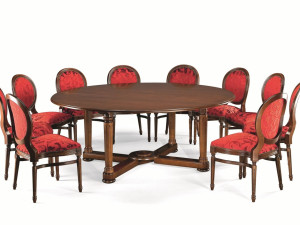 Круглый складной деревянный обеденный стол