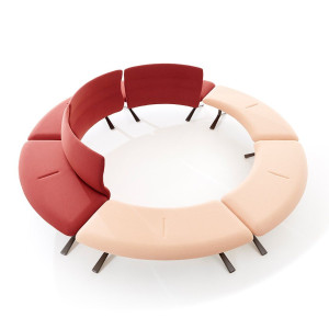 Тканевый изогнутый модульный диван