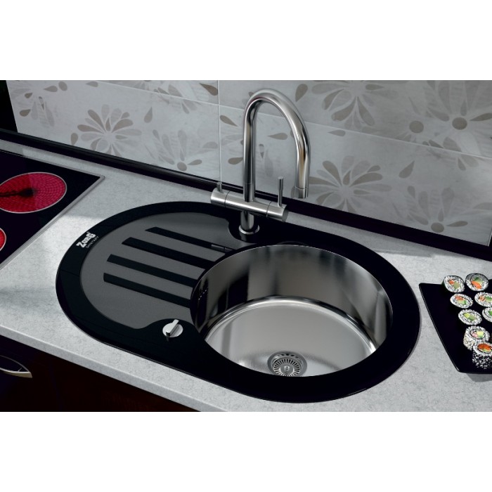 Zorg GL 7851 OV Black Мойка кухонная овальная Zorg  - Вид №2