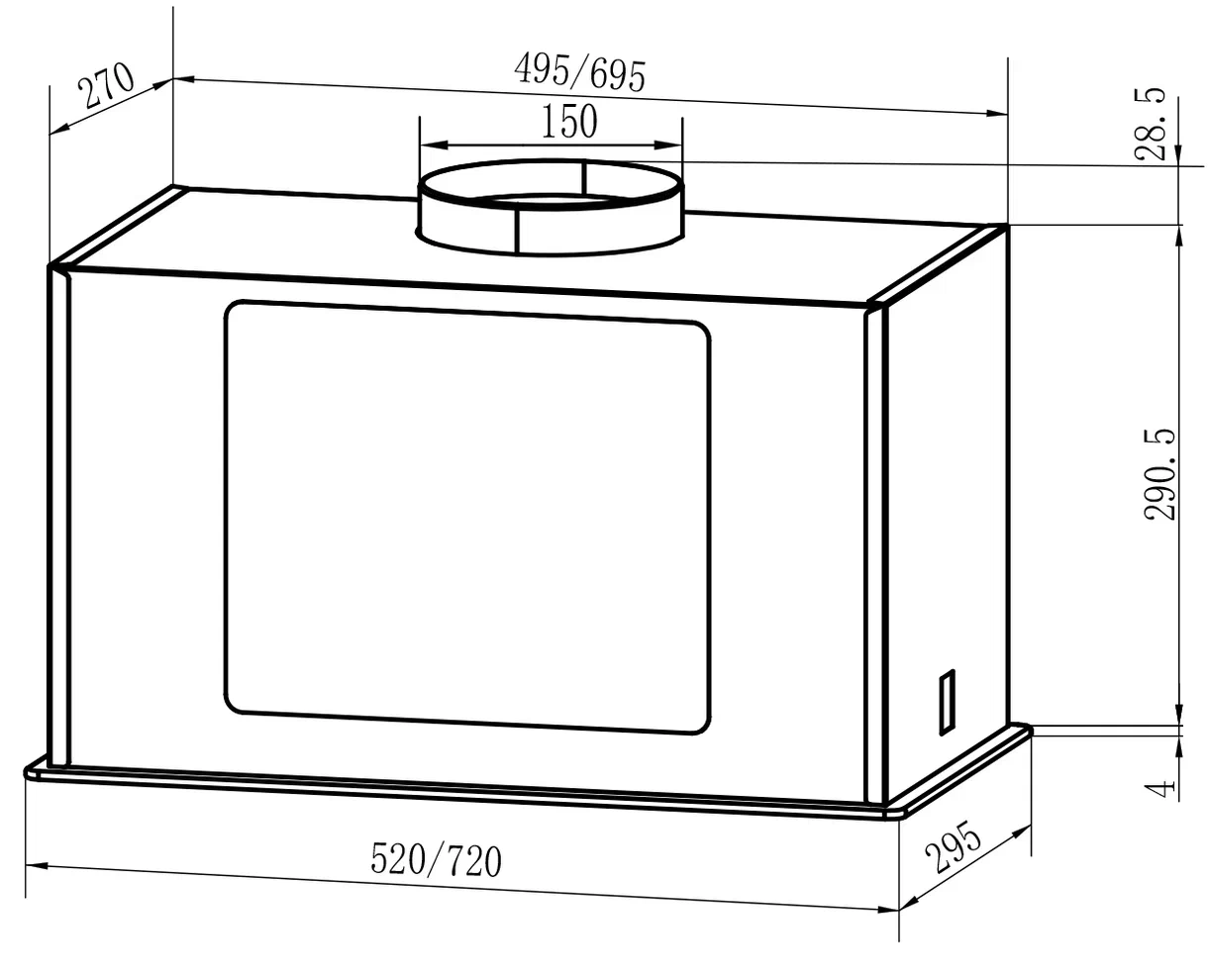 9162404 Вытяжка полновстраиваемая Оasis UD-60WG белый/белый OASIS STDN-0056035 - Вид №8