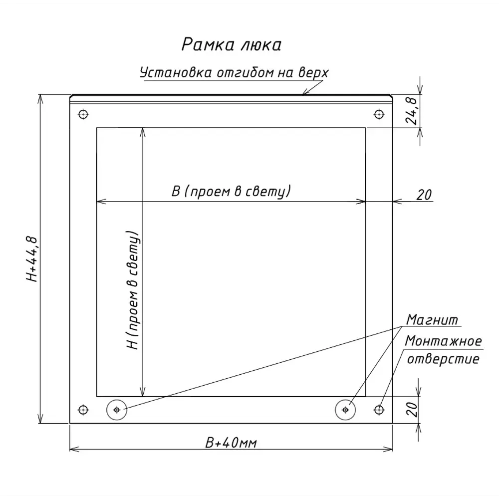 Люк открытого типа на магнитах Хаммер Стикер сталь цвет черный 30x30 см STLM-2106291 - Вид №3