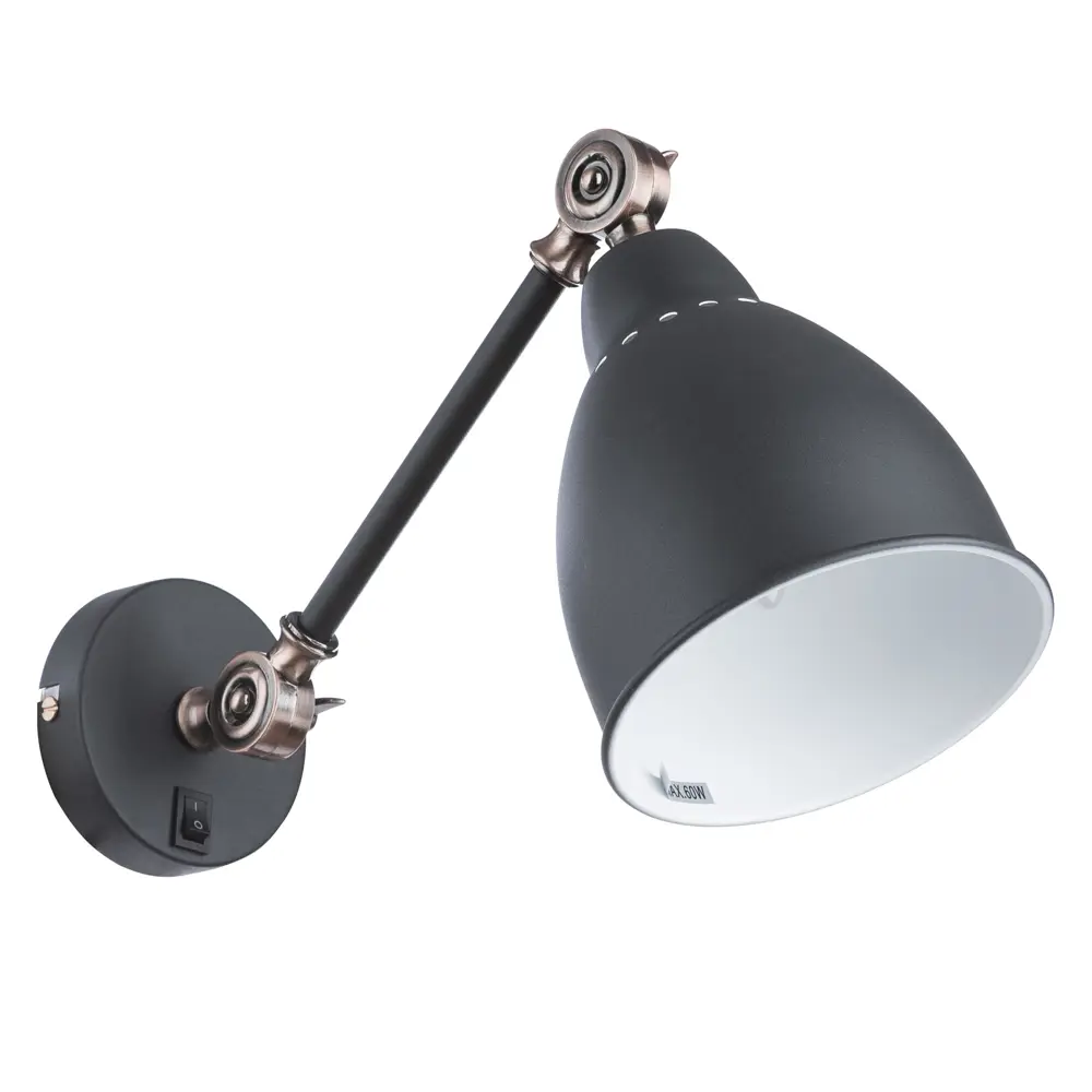 Бра Braccio 1xE27x60 Вт цвет чёрный матовый Arte Lamp STLM-2039578 - Вид №2