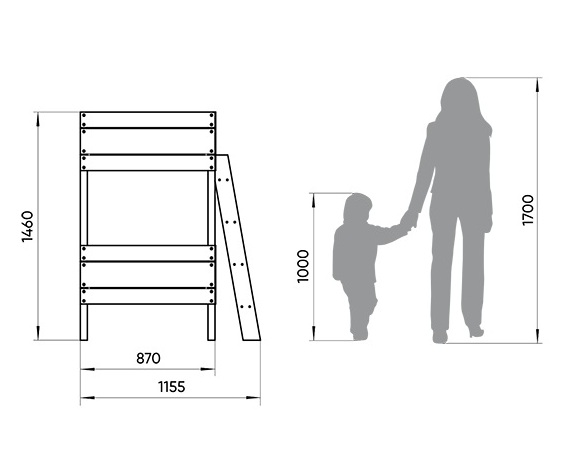 Кровать-чердак Home basic M 80х160 см белая, голубая ELLIPSE ELLIPSE HOME 351769 Белый;голубой Santreyd  - Вид №2