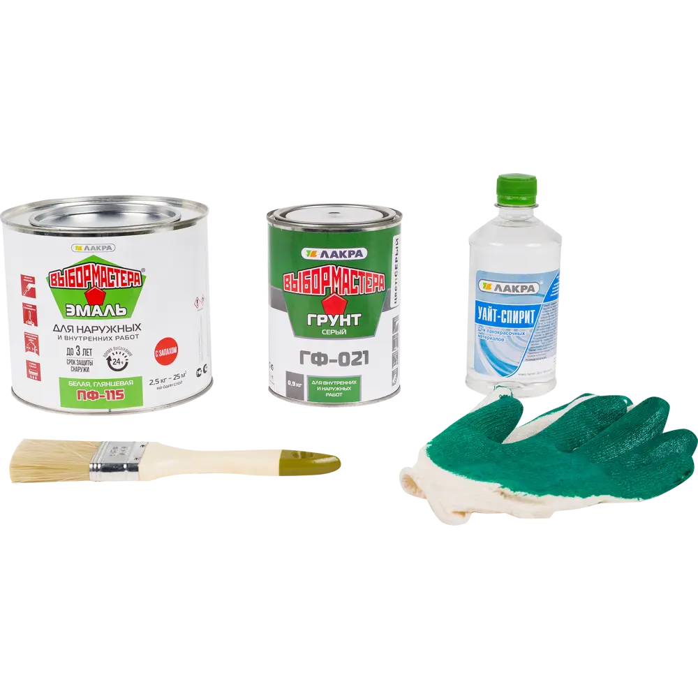 Эмаль в наборе «Набор дачника» глянцевая цвет белый 4 кг Santreyd STLM-2136566