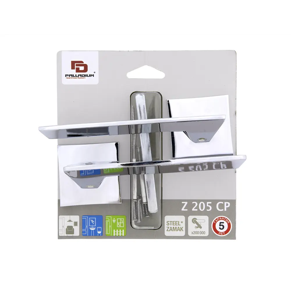 Дверные ручки Palladium Z 205 CP, без запирания, комплект, цвет хром STLM-2115520 - Вид №2