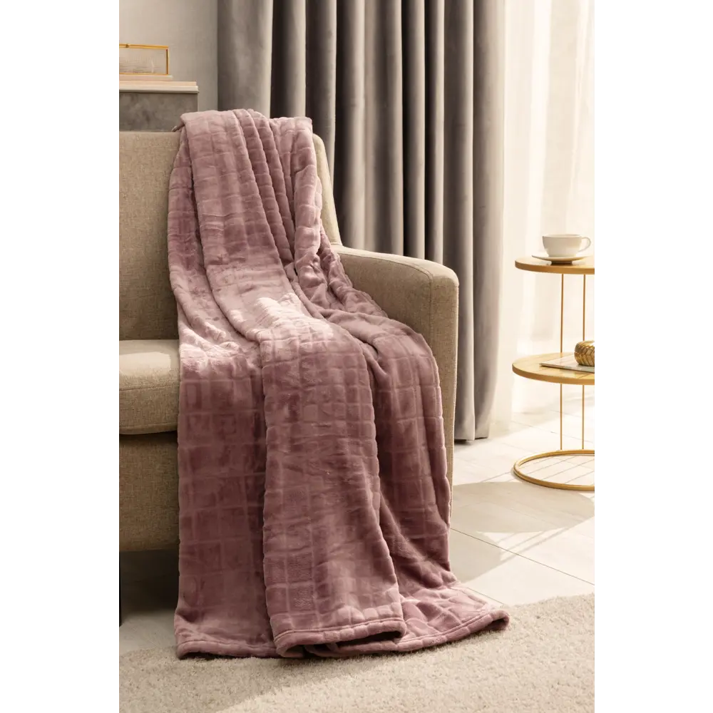 Плед Cuatro 200x220 см микрофибра цвет сиреневый Santreyd STLM-2093657 - Вид №3