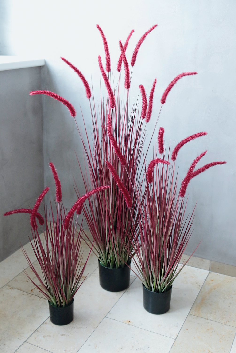 4868 498 a3 Искусственный пучок травы 'Chinese fountain grass' в горшке, 90 см, бордово-зеленый H-andreas  - Вид №5