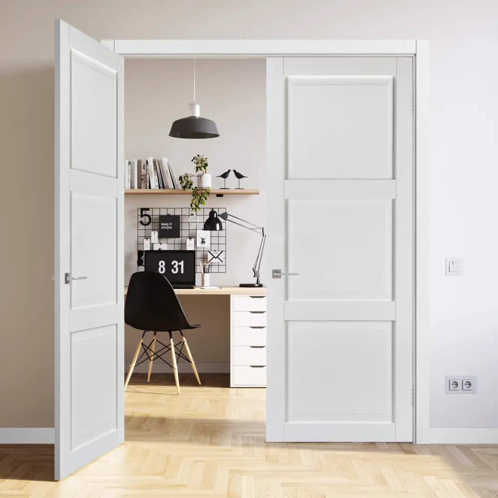 Комплект двери Адажио глухая 60x200 см Hardflex белый с добором 200 мм МАРИО РИОЛИ STLM-2211026 - Вид №2