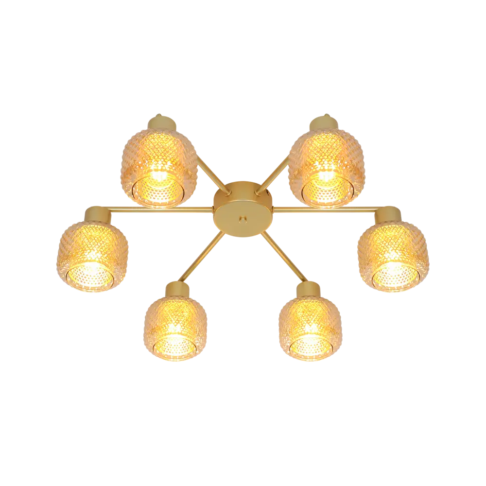 Люстра потолочная Edesa 6 ламп 30 м² цвет золотой KREAFORTA STLM-2166324