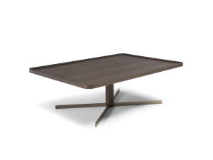 Низкий прямоугольный журнальный столик с деревянной столешницей