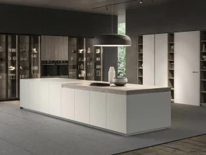 Aster Cucine Линейная кухня из лакированного дерева со встроенными ручками Atelier