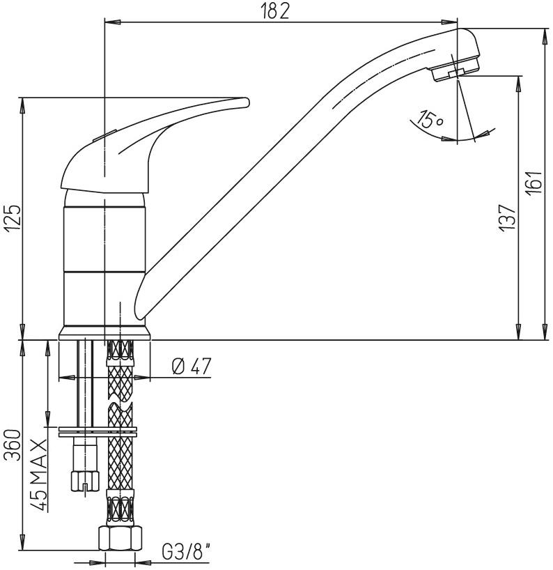 Paini Jolly 69CR573KM смеситель для кухни - Вид №2