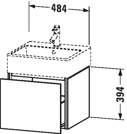 LC617401818 L-Cube Тумбочка подвесная Белый матовый, декор Duravit - Вид №1