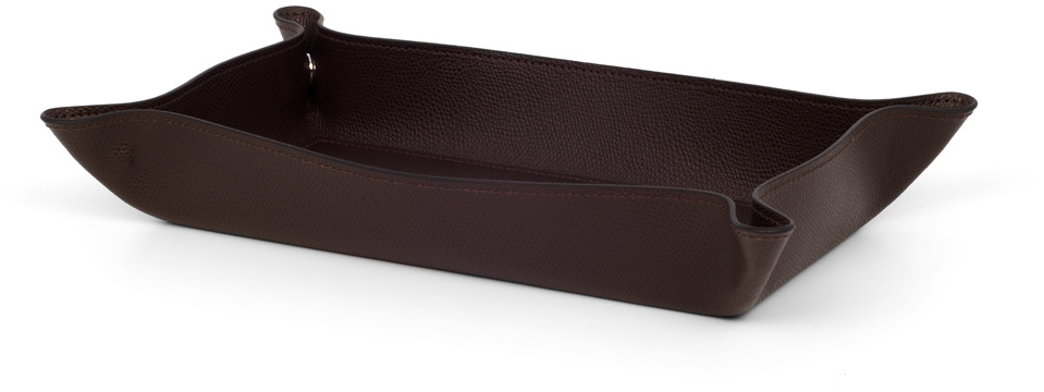 Прямоугольный поднос для мелочей - 10x15 см / плетеная кожа_черный