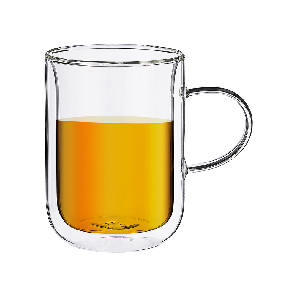 250-101 Посуда стеклянная Кружка с двойными стенками 240 мл d 7.5 см Lefard 