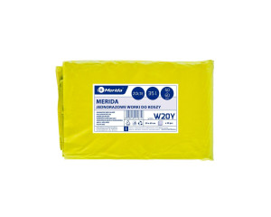 W20Y Одноразовые мешки для мусора, 50 x 60 см, вместимость 35 л, 50 шт. в упаковке, ЖЕЛТЫЕ, LDPE Merida