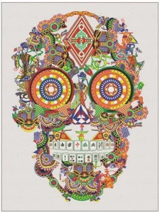 Mineheart Прямоугольный коврик из полиамида Gambling skull