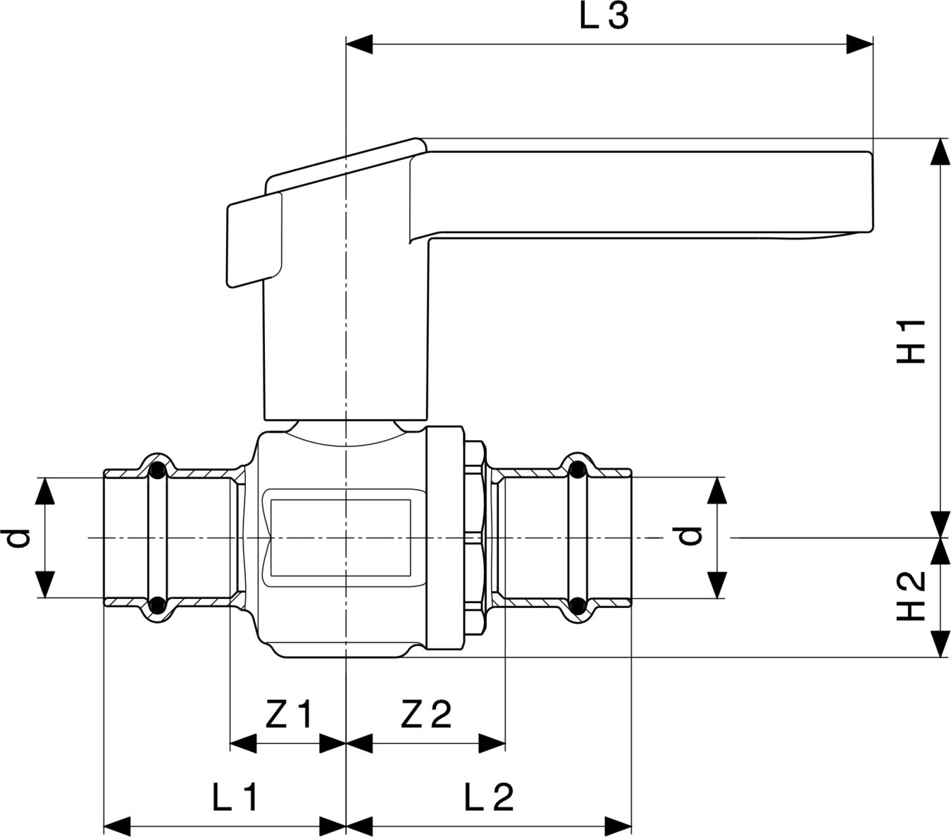 475 871 1) Модель 2270 Трубопроводные системы  Easytop системные вентили  Шаровые краны Santreyd  - Вид №4