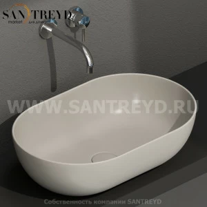 B6O54GH Накладная раковина на столешницу  овальная Ceramica Globo T-EDGE