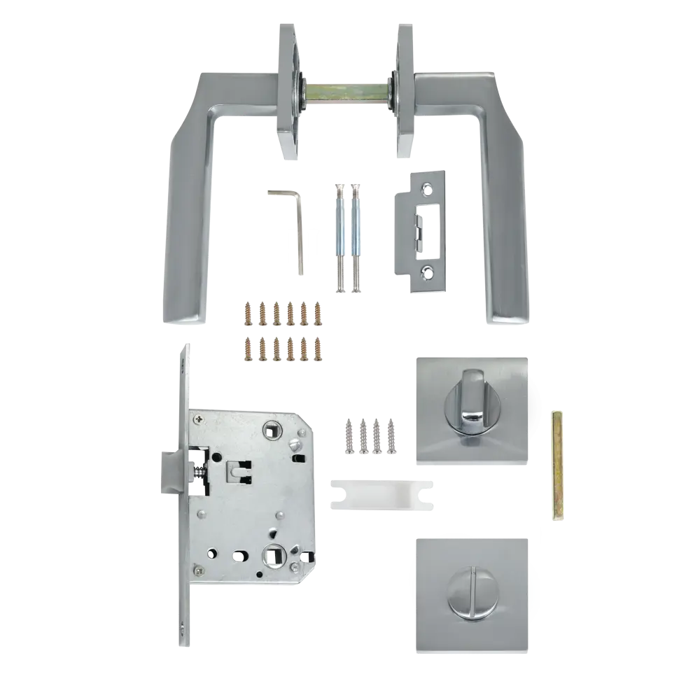 Дверные ручки EDSON WC 8Q2 с замком, хром 85165182 STLM-0059288 - Вид №1