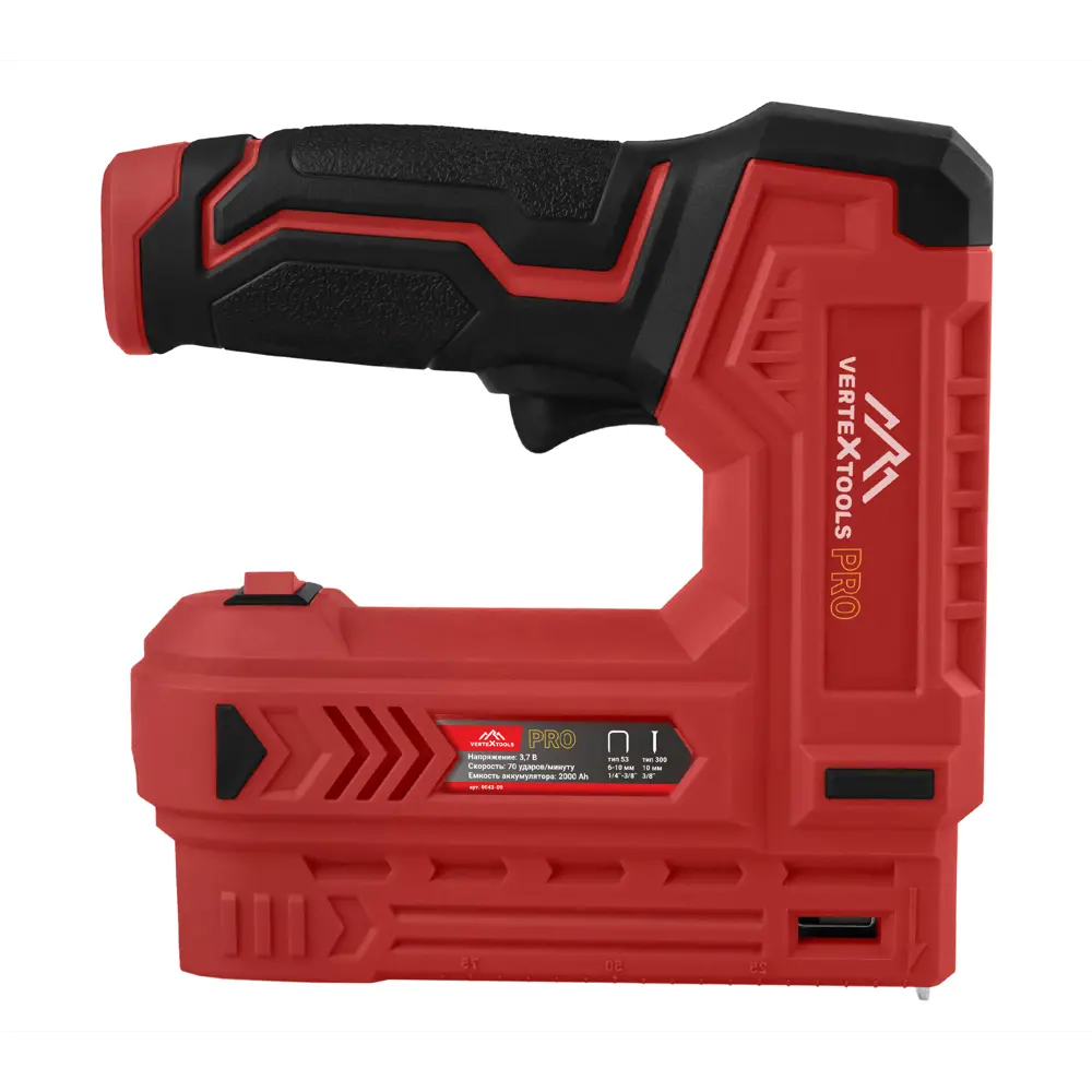 Степлер аккумуляторный Vertextools 0043-09, 3.7 В Li-Ion 2 Ач STLM-2096826 - Вид №4