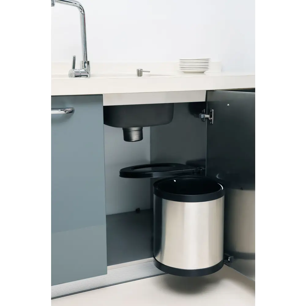 Ведро для мусора 14 л нержавеющая сталь цвет серебро Santreyd STLM-2141707