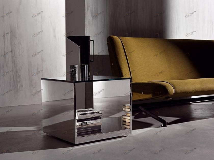 ACERBIS Квадратный журнальный столик из нержавеющей стали и хрусталя sun-id-1407944
