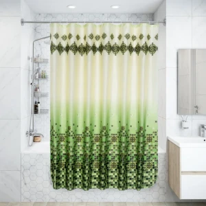 Штора для ванной комнаты «Грин» 180х180 см цвет зелёный