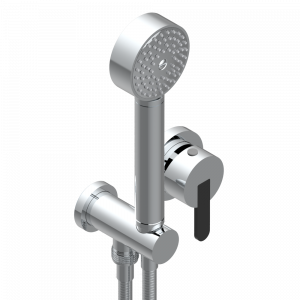G6D-6561B Trim only for wall mixer with complete handshower on hook Thg-paris Metamorphose с чёрной керамикой Хром