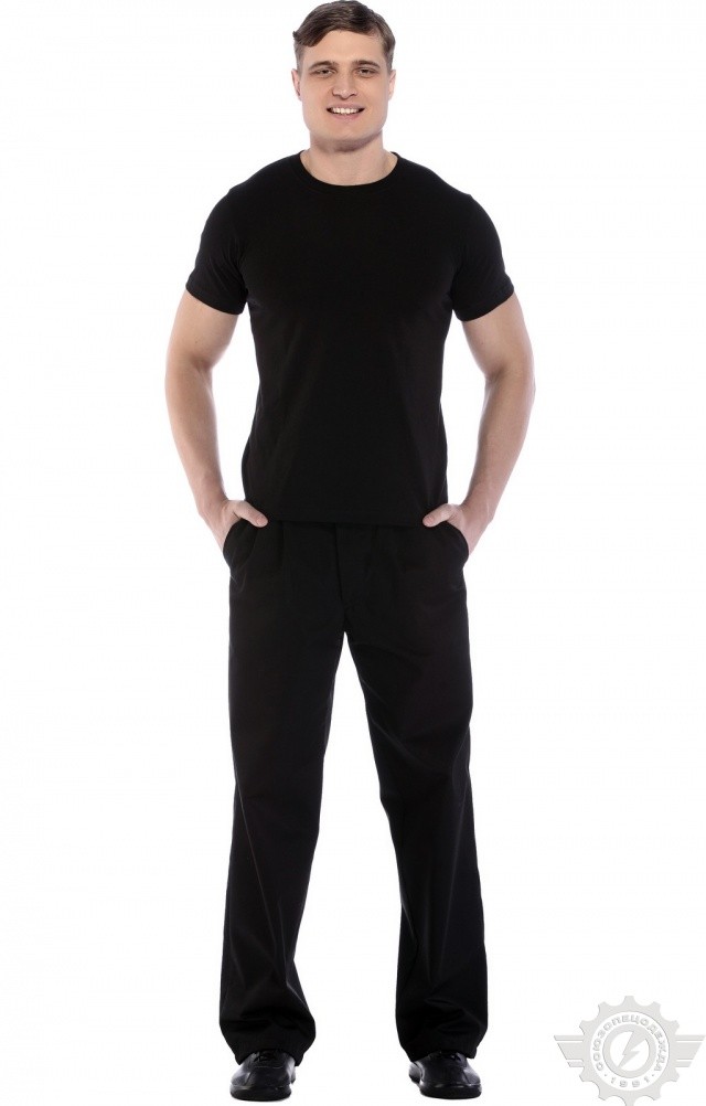 4956974 Футболка черная  Одежда для официантов  размер 5XL (64-66) Спецодежда  - Вид №8