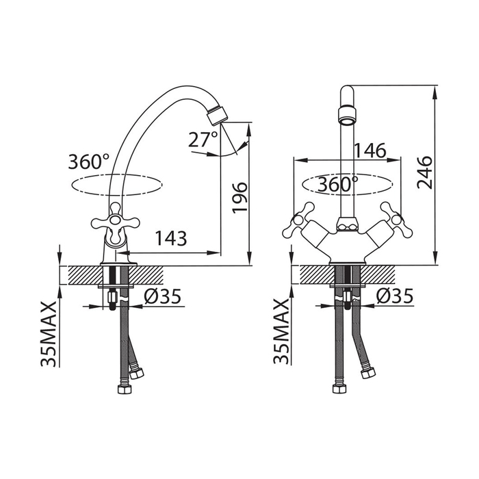 BO59017BW4 MI Milardo Bosfor Смеситель для кухни Bosfor Россия  - Вид №4
