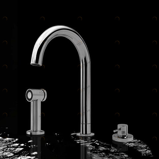 Смеситель на три отверстия 7NUBAP31 Geda Nextage Nuba+ с поворотным изливом и душем Nuba PLUS