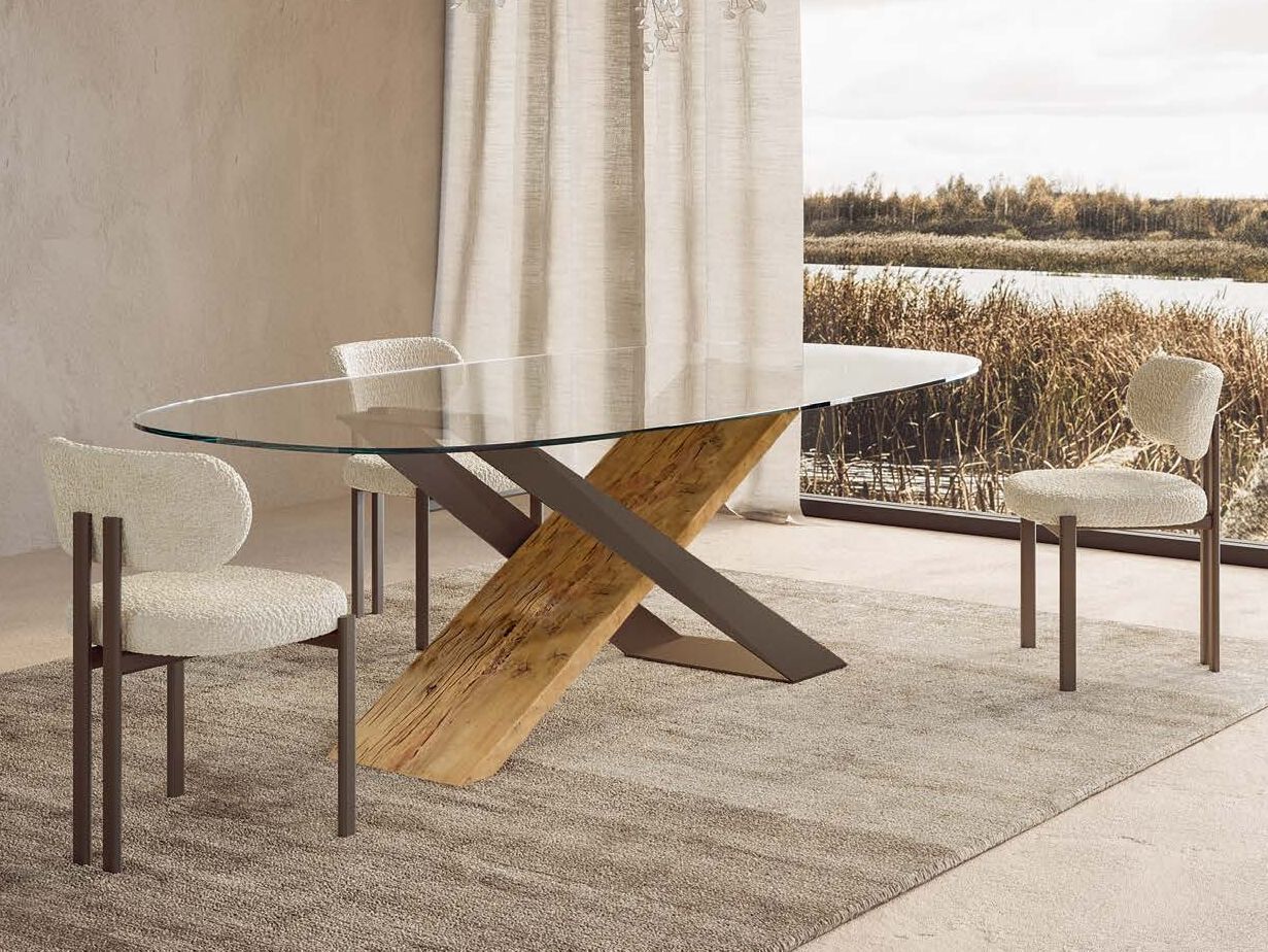 Обеденный стол из дерева и стекла Naturedesign Origin ARCH-00062662 - Вид №1