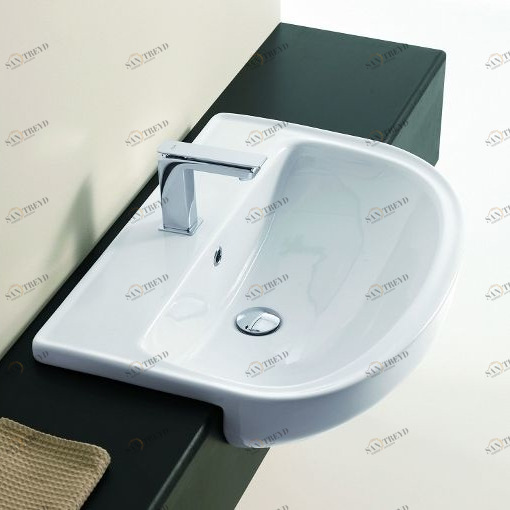 APL001 Полувстраиваемая раковина консольная 50 см белая ArtCeram Washbasins 