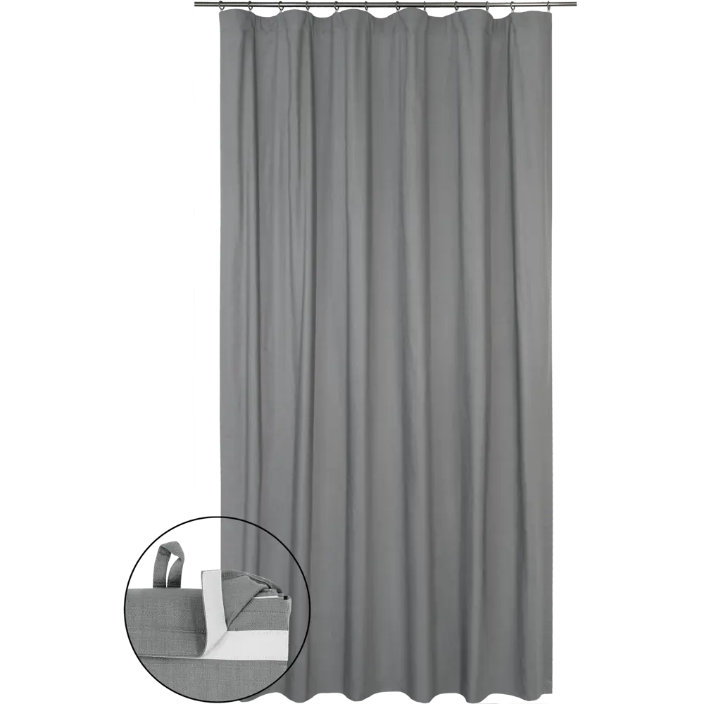 Штора на ленте Inspire Leya 200x280 см цвет серый STLM-2192005 - Вид №1