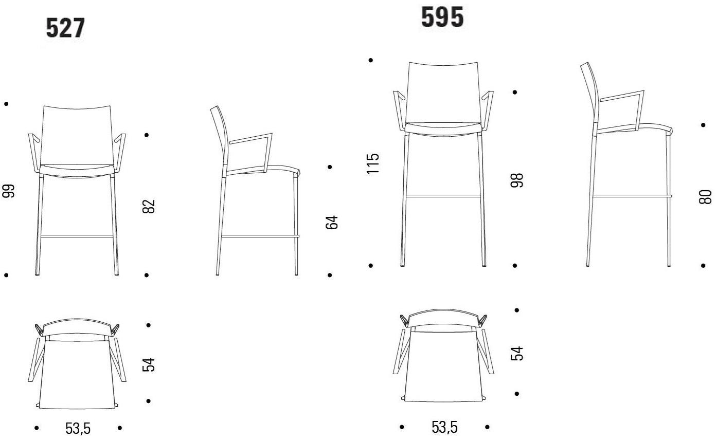 Desalto Высокий табурет из синтетического материала со спинкой Sand sun-id-1408804 - Вид №3