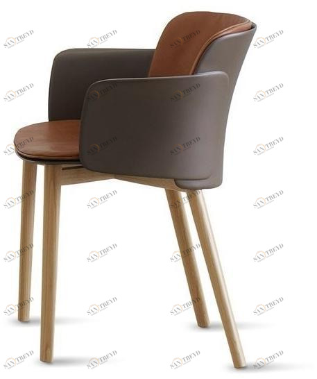 Desalto Стул из полипропилена и кожи с подлокотниками sun-id-1454311