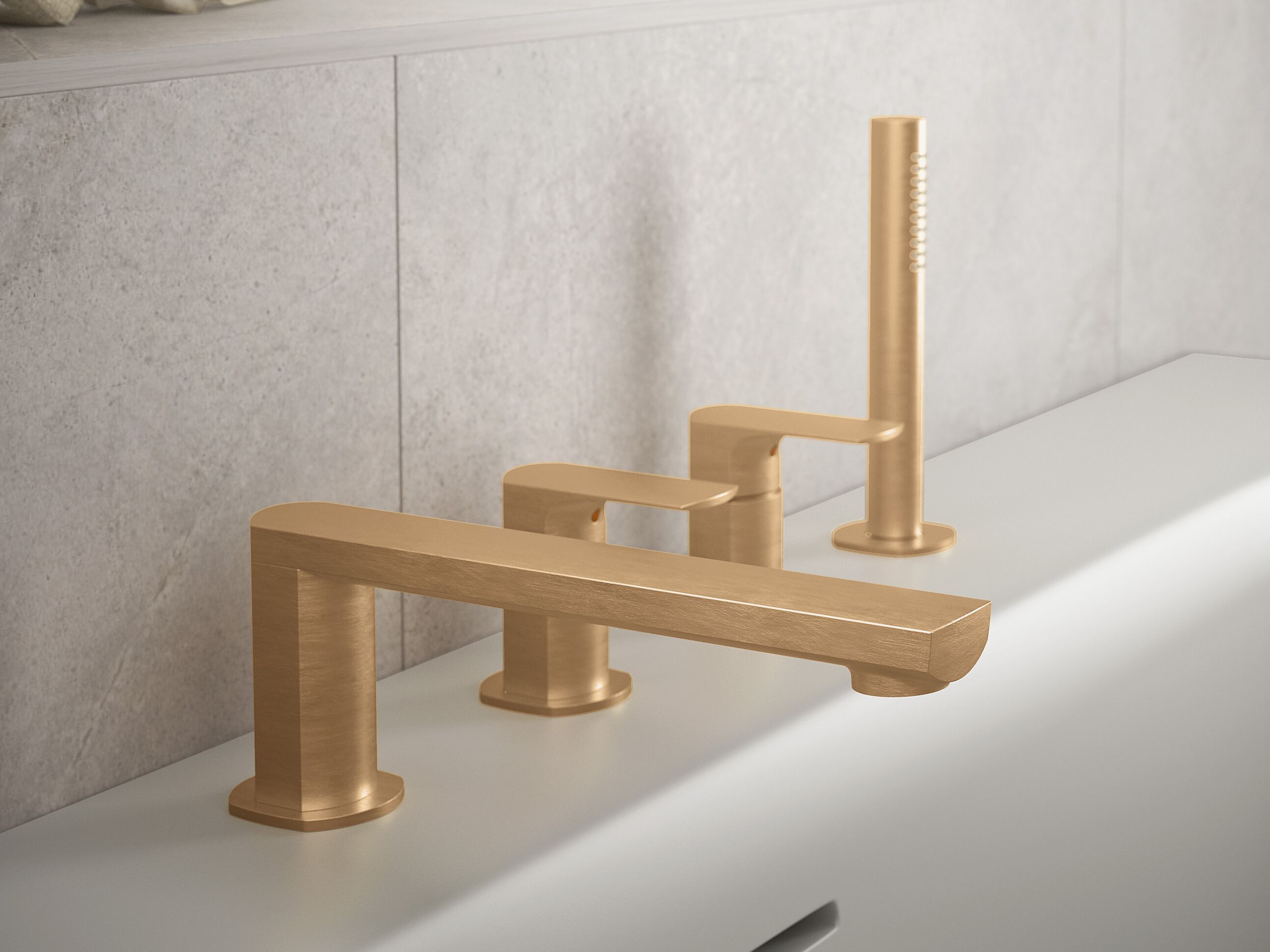 Смеситель для ванны с 4 отверстиями из латуни с ручным душем Rubinetterie Treemme Albatros ARCH-00140688