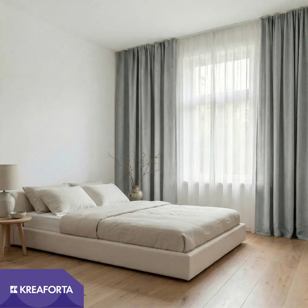 Штора на ленте со скрытыми петлями блэкаут KREAFORTA Annalise 200x280 см цвет серый 89407418 STLM-2064913  - Вид №9