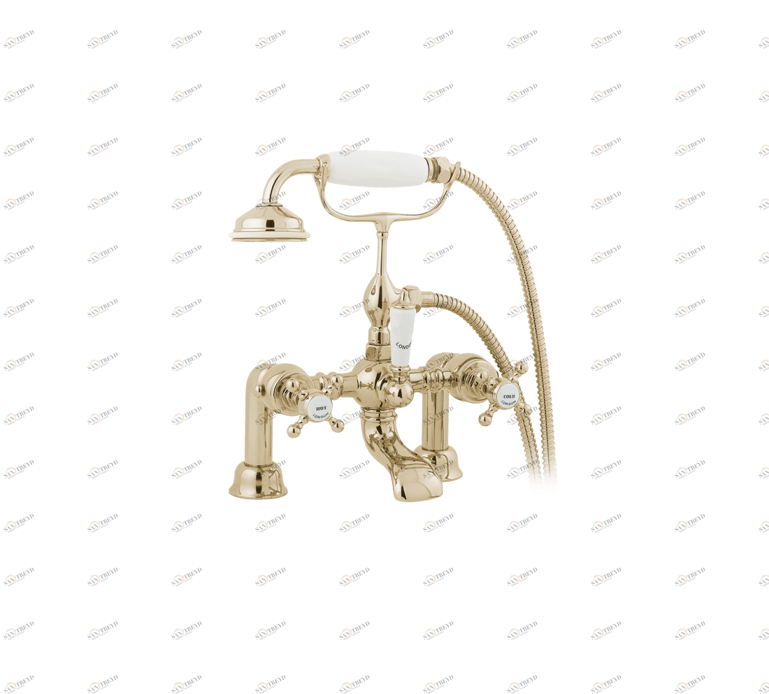 Gentry Home Смеситель для раковины мостик на 2 отверстия 200мм Mayfair Incalux sun-id-1075277