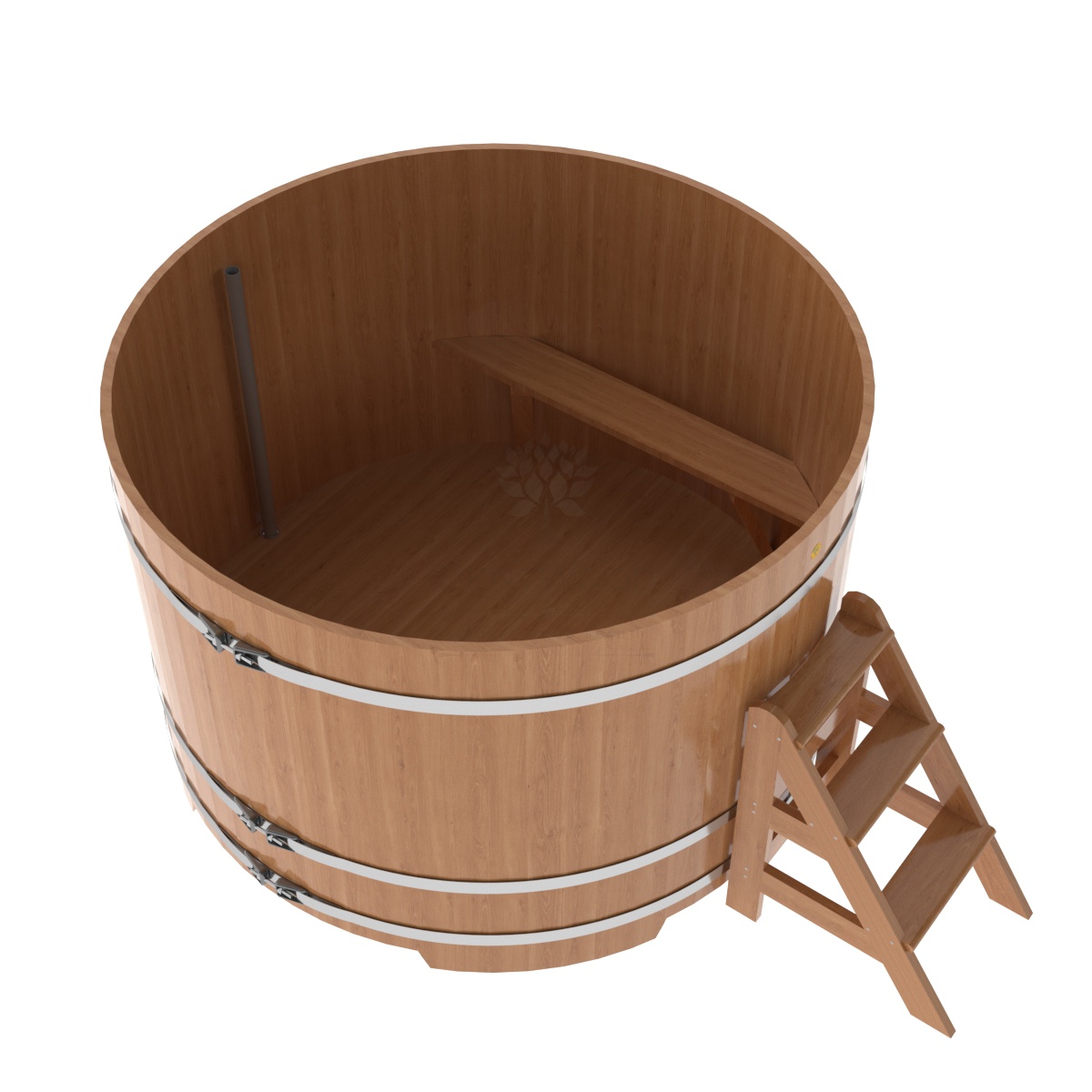 1339 Купель круглая из дуба d=1,80х1,2 натуральная Alyarus  - Вид №1