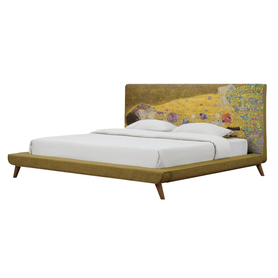 Кровать двуспальная 160х200 желтая The Kiss ICON DESIGNE ДИЗАЙНЕРСКИЕ 096844 Желтый;коричневый;разноцветный  - Вид №2
