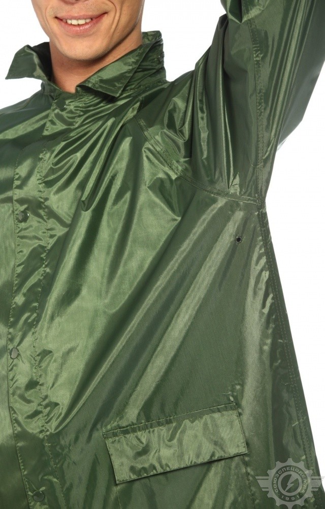 5041817 Плащ Альбатрос влагозащитный ЛАЙТ М зеленый  Непромокаемая спецодежда  размер XXXL  - Вид №9