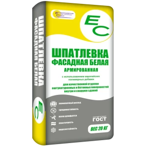 Шпаклёвка цементная ЕС Фасадная белая 20 кг