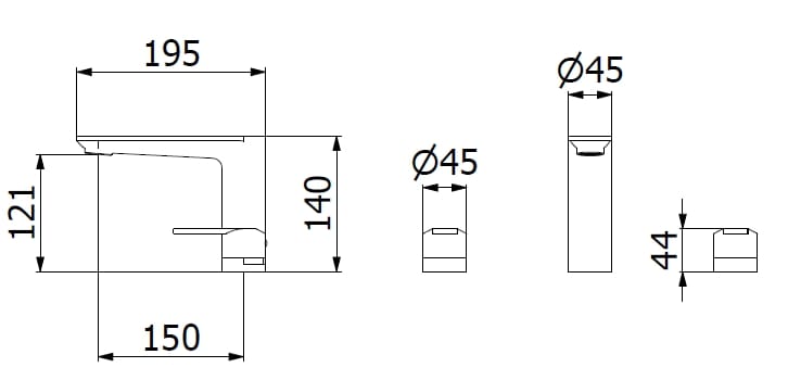 Смеситель для раковины с 3 отверстиями для пола с автоматическим сливом IB C-67 ARCH-00085154 - Вид №13
