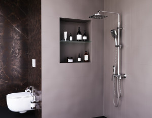 DX220920000 душевая система со смесителем-полкой: верхний душ 230*230мм ручной душ 120мм 3 Damixa Apollo