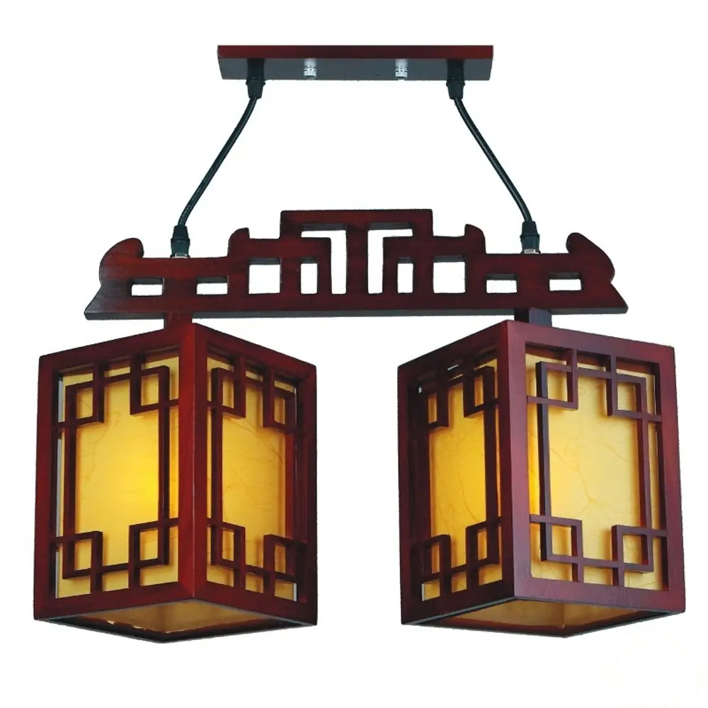 Люстра Восток 2xE27х9 Вт, мдф/акрил, цвет темное дерево/мультиколор MW-Light STLM-2093196